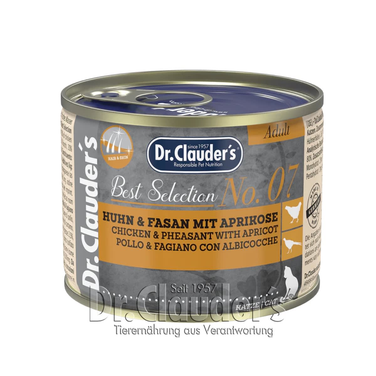 DR CLAUDER´S CAT BEST SELECT #07 POLLO Y FAISAN C/ALBARICOQUES 200 GR1
