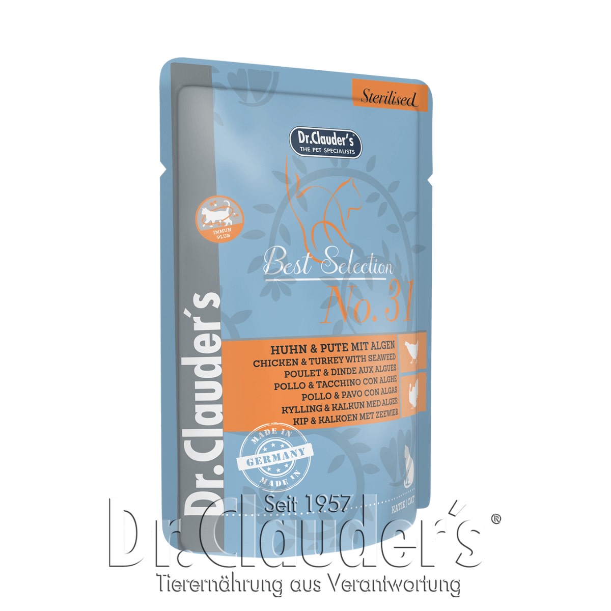 DR CLAUDER´S CAT BEST SELECT STERILISED #31 POLLO PAVO C/ALGAS 85GR1