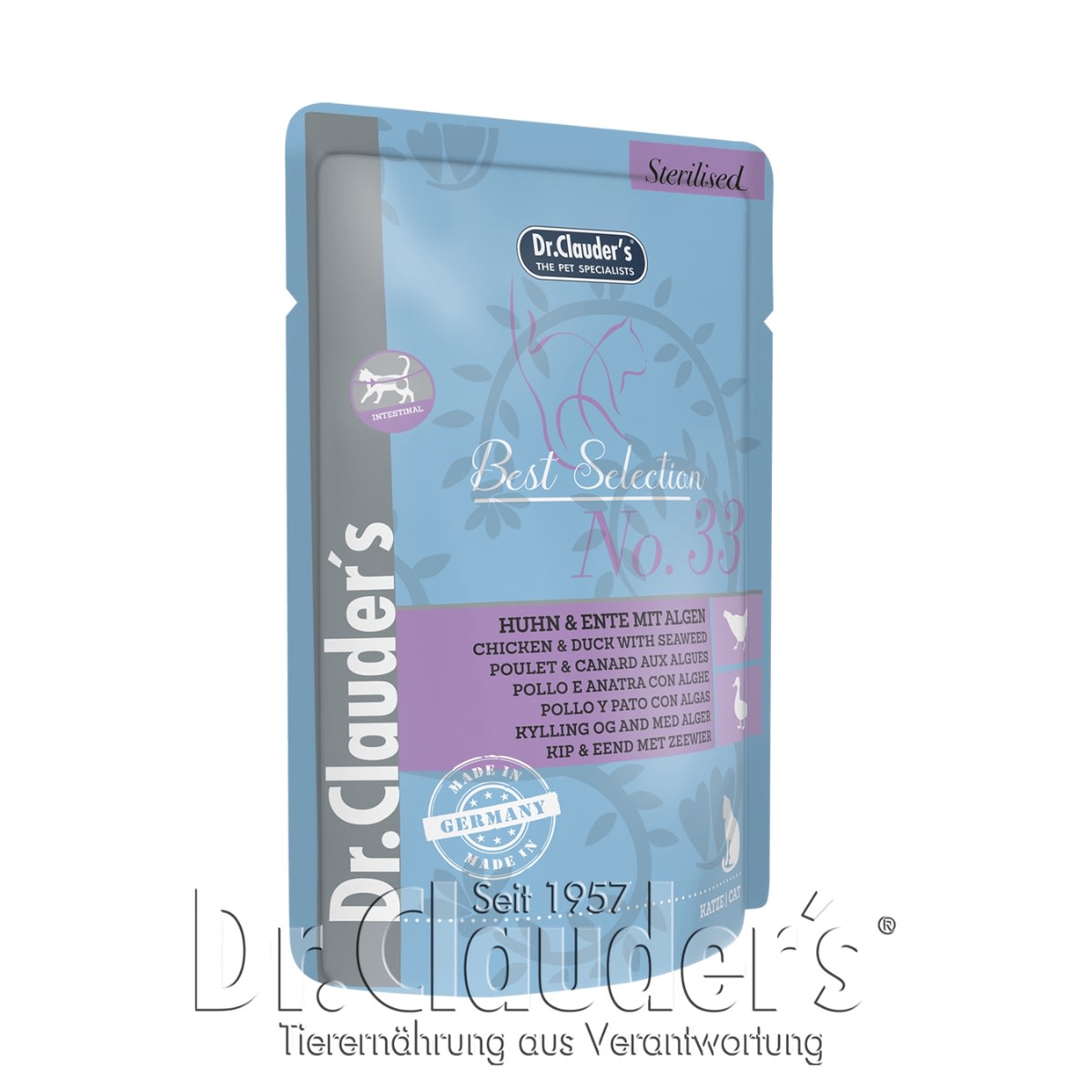 DR CLAUDER´S CAT BEST SELECT STERILISED #33 POLLO Y PATO 85GR1