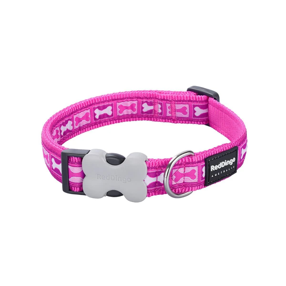 Dog Collar Design Red Dingo Bone Yard Hot Pink1