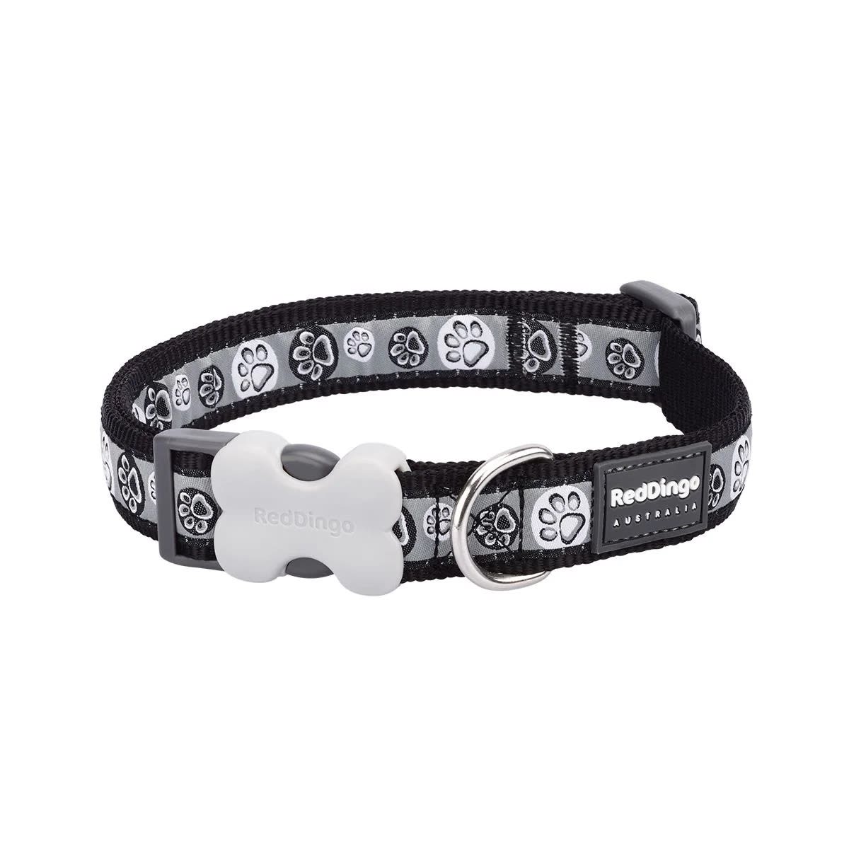 Dog Collar Design Red Dingo Paw Impressions Black1