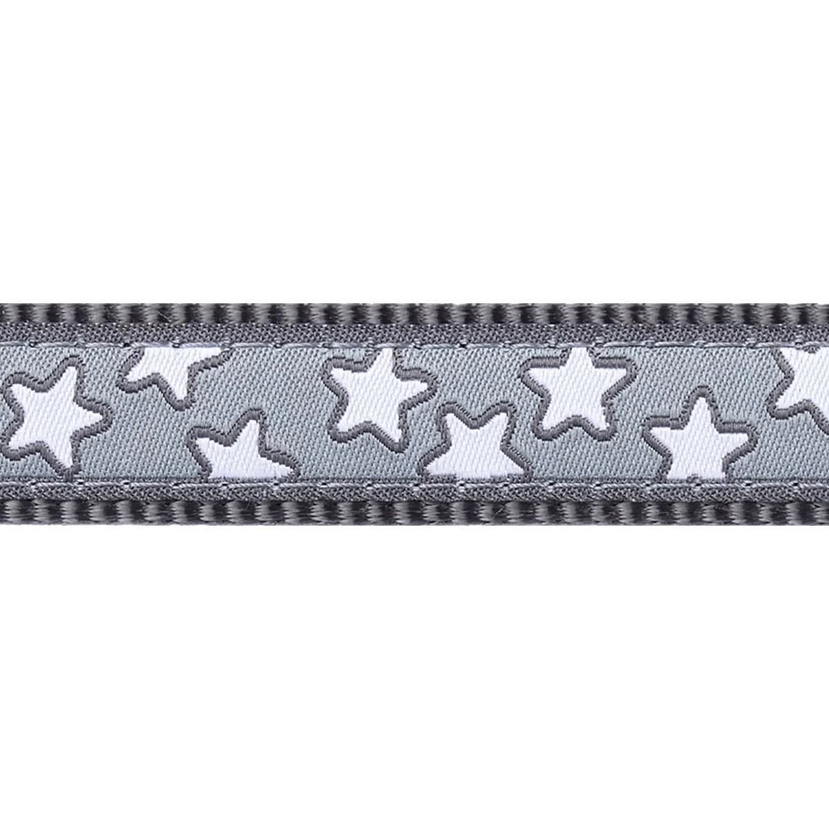 Dog Collar Design Red Dingo Stars White on Cool Grey M2
