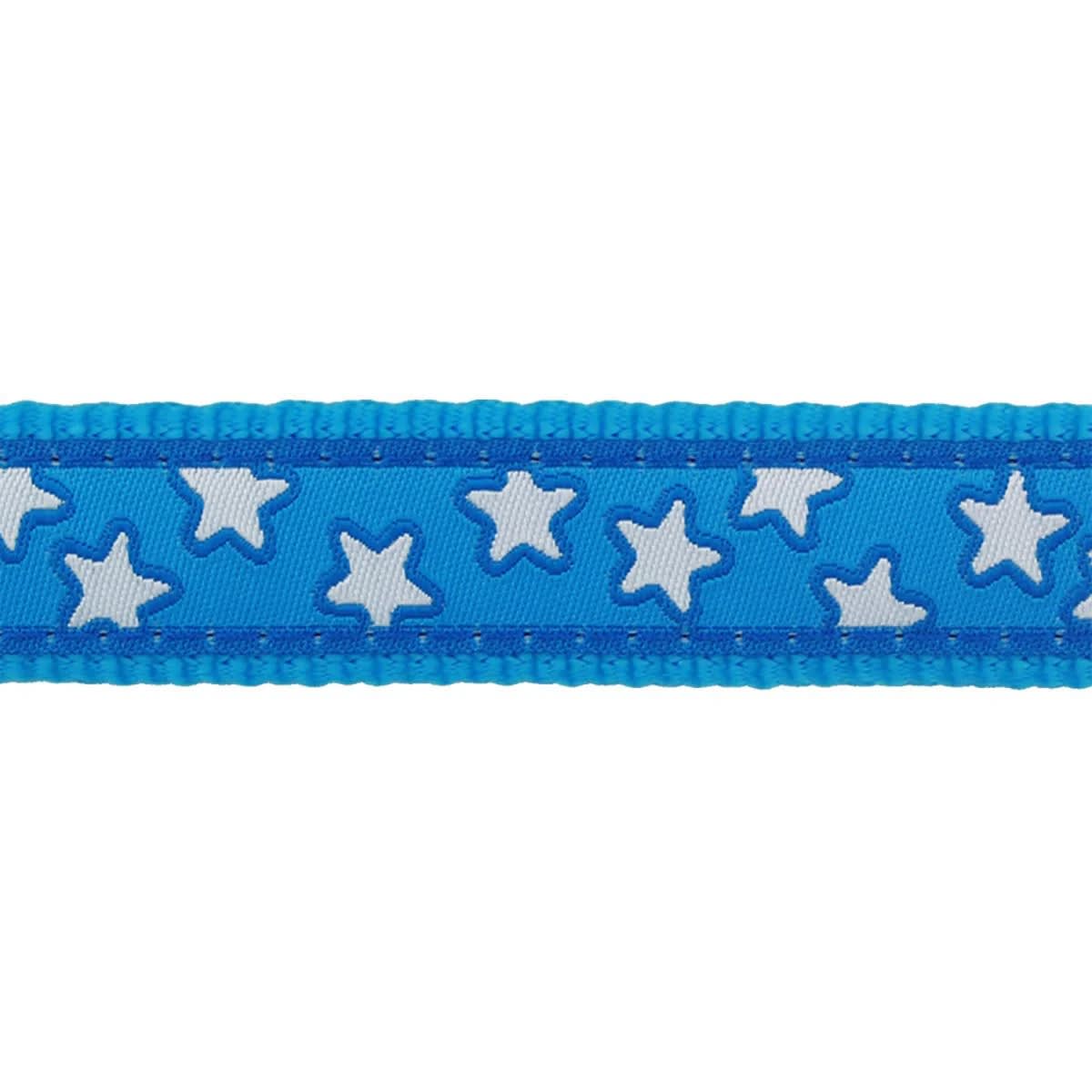 Dog Collar Design Red Dingo Stars White on Turquoise L2