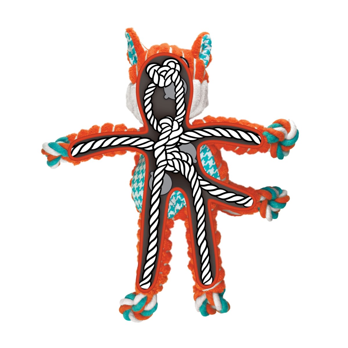 Juguete Kong NKF12 Floppy Knots Fox MD/LG3