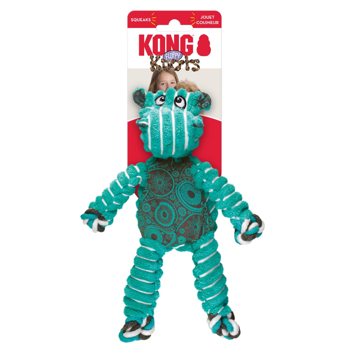 Juguete Kong NKF14 Floppy Knots Hippo MD/LG1