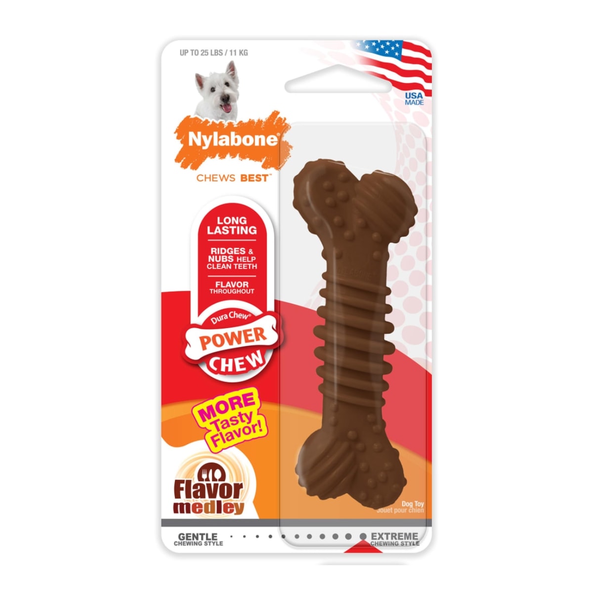 JUGUETE NYLABONE POWER CHEW TEXTURED BONE FLAVOR MEDLEY REGULAR1