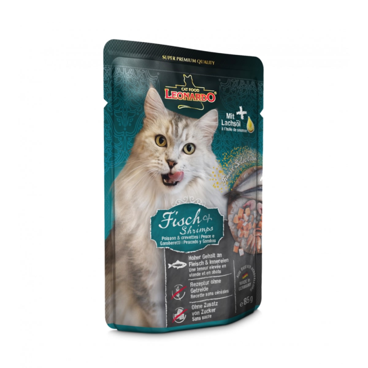 LEONARDO PESCADO CAMARONES SACHET 85 g1