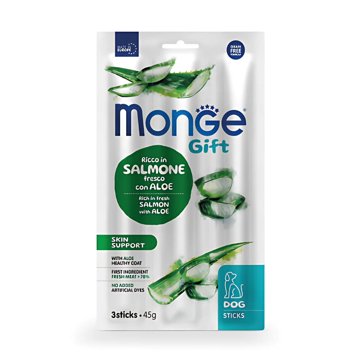 MONGE GIFT STICKS SKIN SUPPORT DOG (SALMON+ALOE) 45 G1