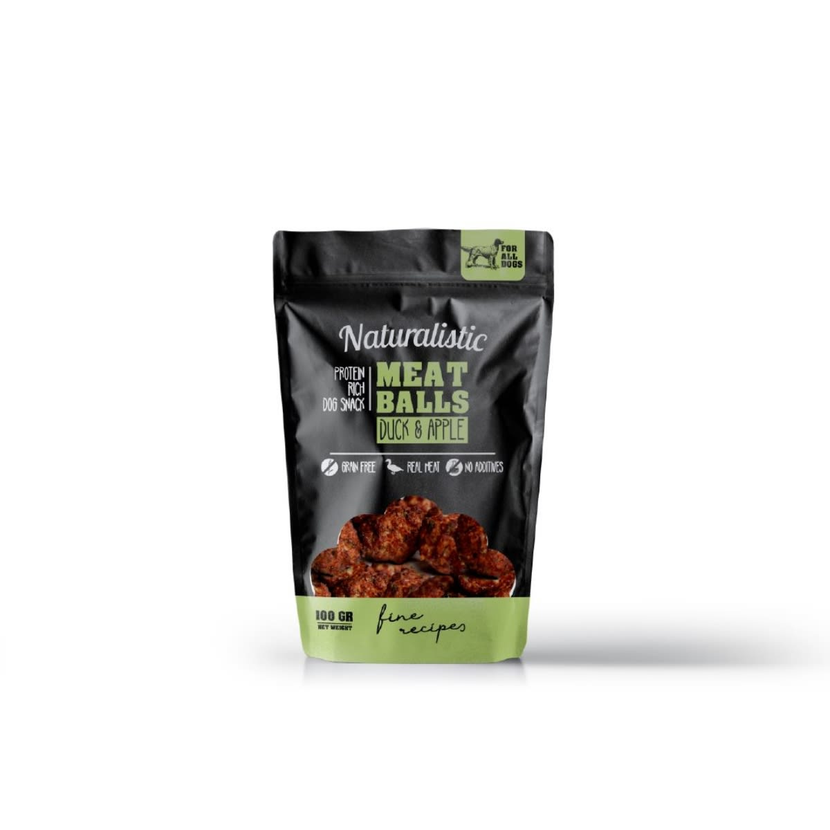 NATURALISTIC FINES RECIPES MEATBALLS DUCK AND APPLE 100 GR1