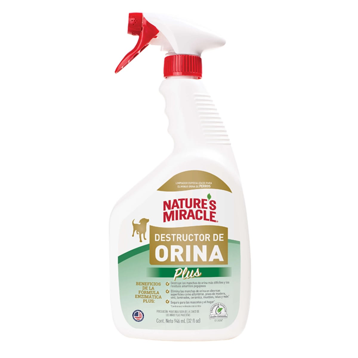 NATURE'S MIRACLE DESTRUCTOR DE ORINA PERRO 946 ML1