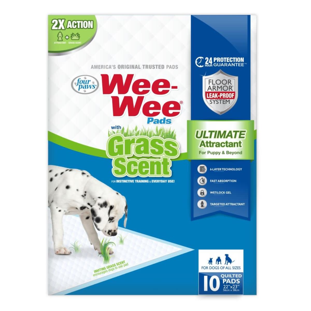 Pañal Four Paws Wee-wee pads with grass scent 10 unid1