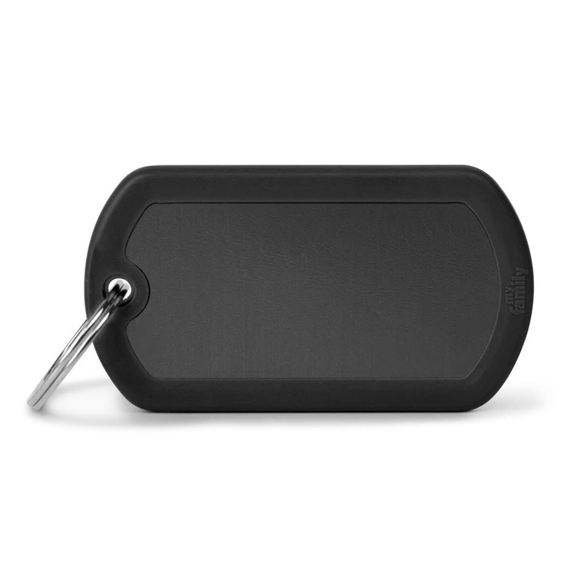 PLACA HUSHTAG ALUMINIUM BLACK BIG MILITARY WITH BLACK RUBBER (HTA05BLACK)1