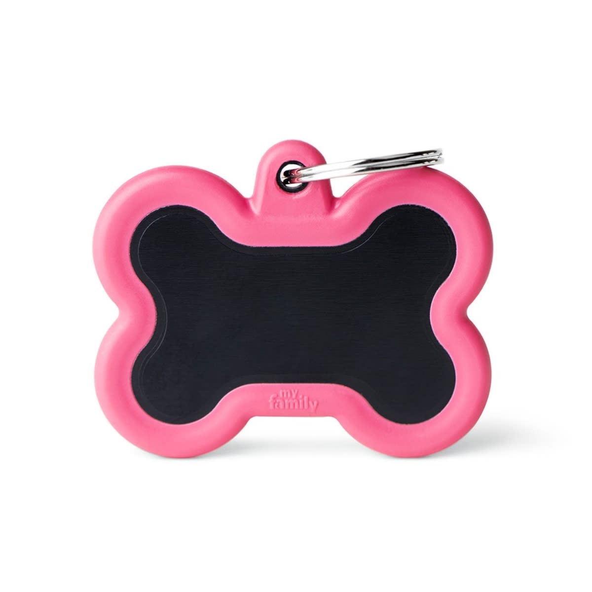 PLACA HUSHTAG ALUMINIUM BLACK BONE WITH BLACK RUBBER (HTA01BLACK)3