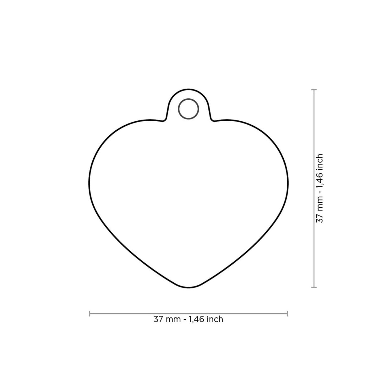 PLACA HUSHTAG CHROMED HEART WITH BLACK RUBBER (HTB02BLACK)3