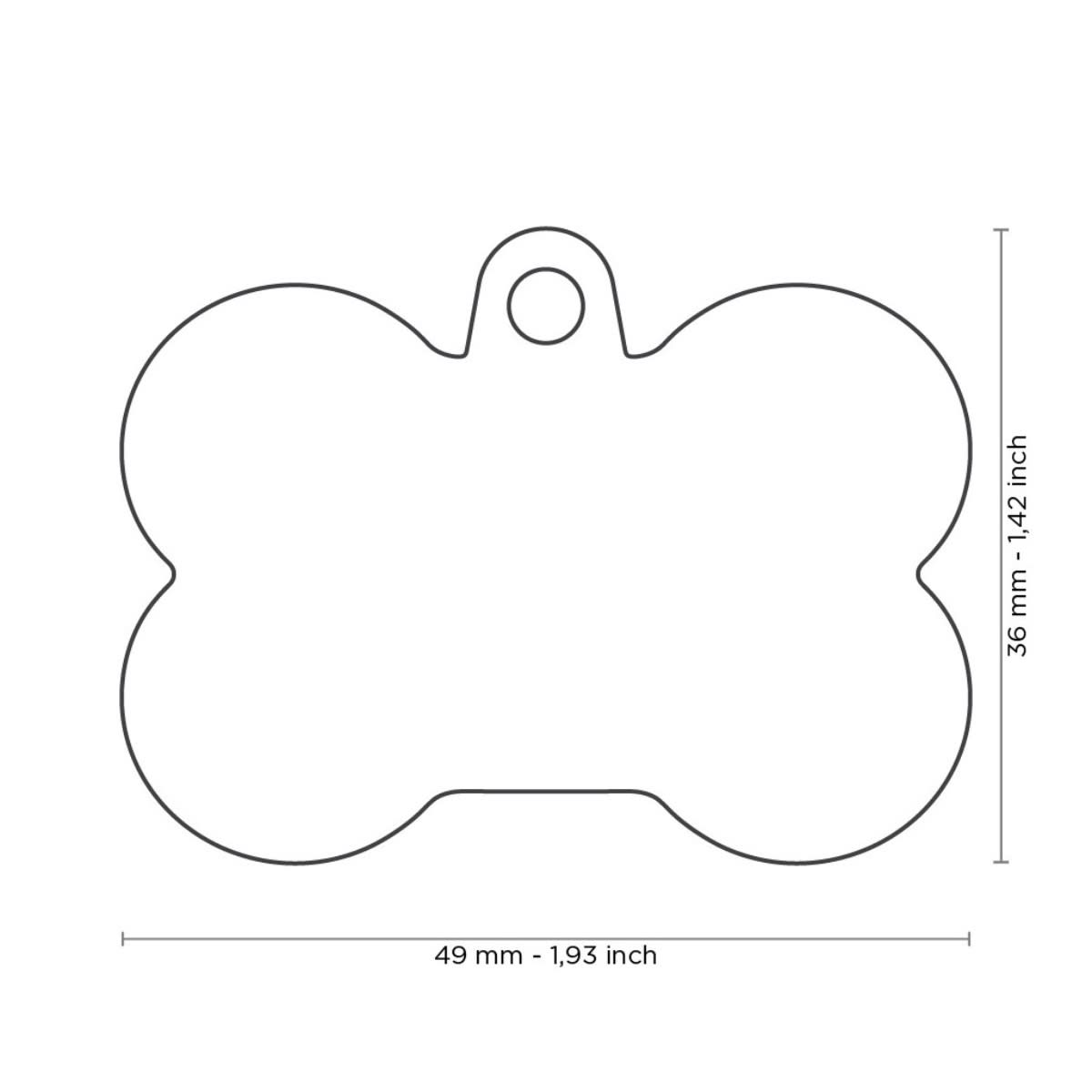 PLACA HUSHTAG HUESO XL DE ALUMINIO CON GOMA9