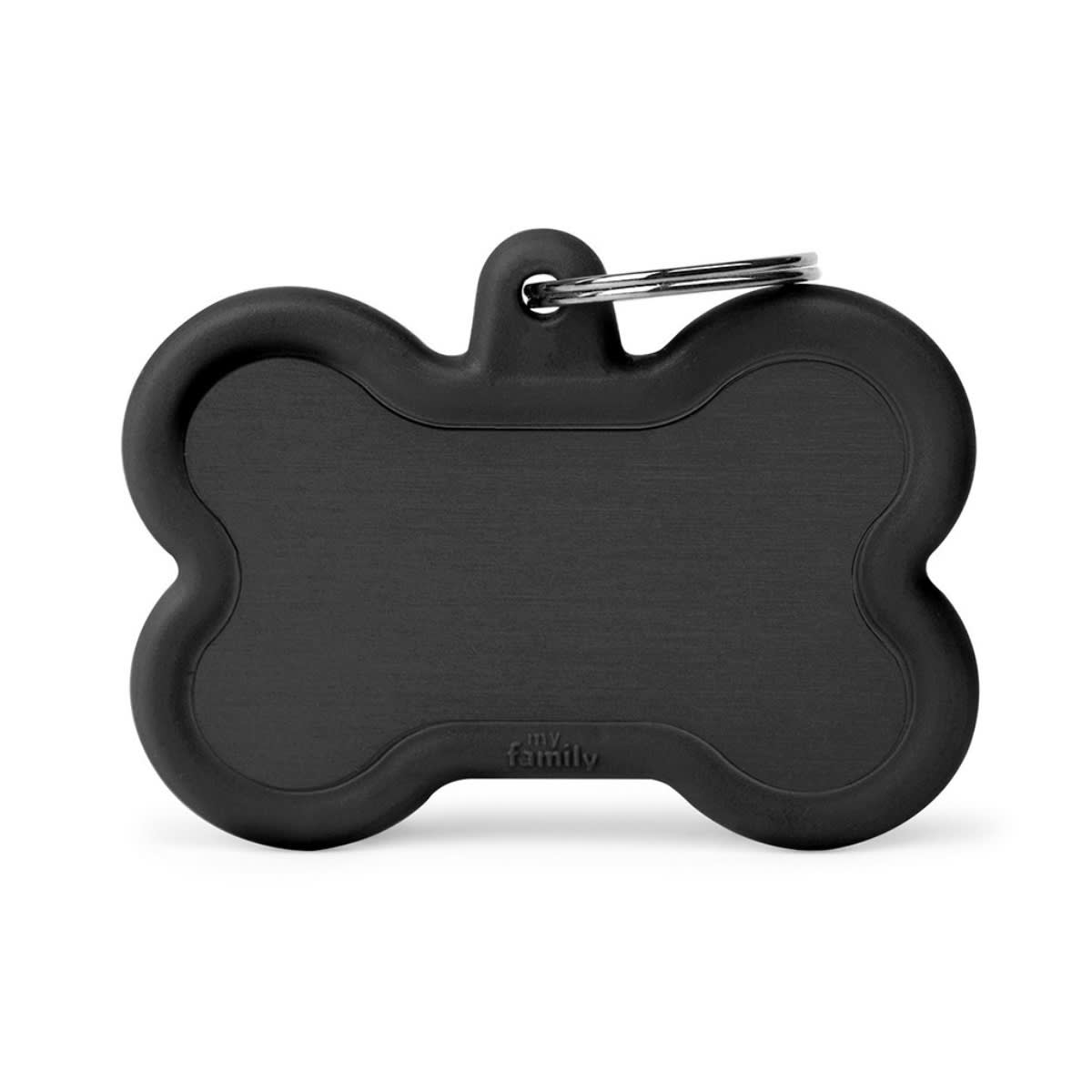 PLACA HUSHTAG HUESO XL DE ALUMINIO CON GOMA4