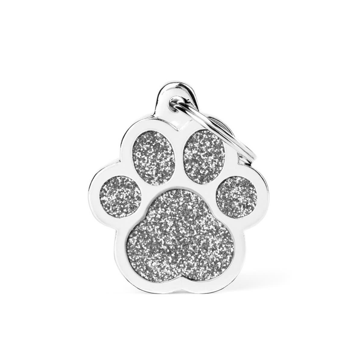 PLACA SHINE BIG PAW GREY GLITTER (GL02BIGREY)1