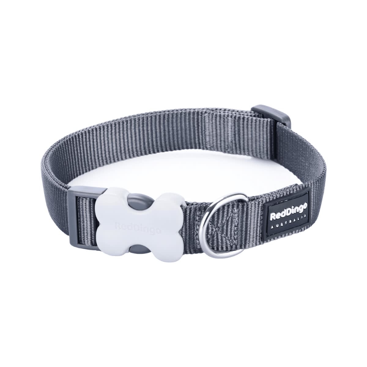 Dog Collar Plain Red Dingo Classic Cool Grey1
