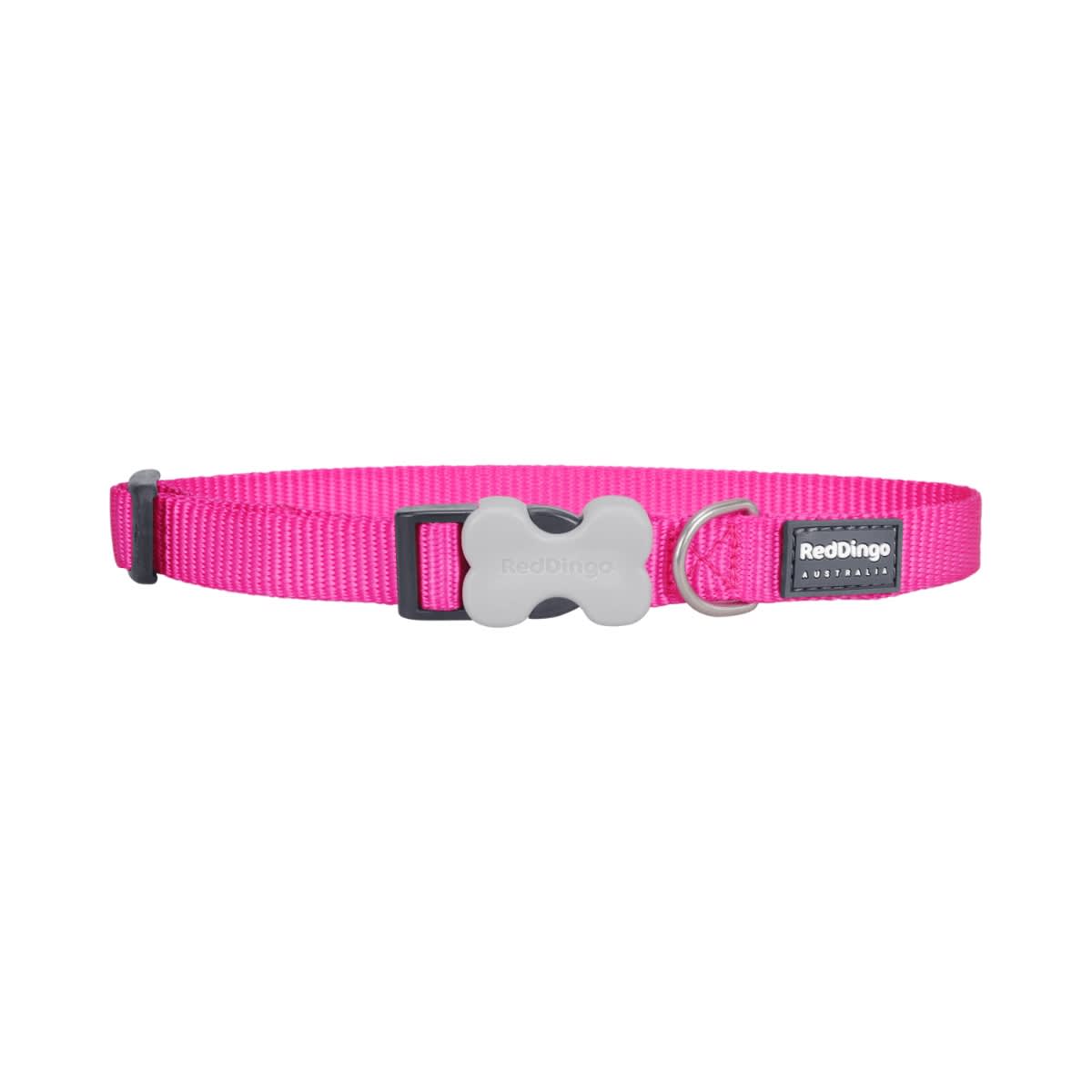 Dog Collar Plain Red Dingo Classic Hot Pink1