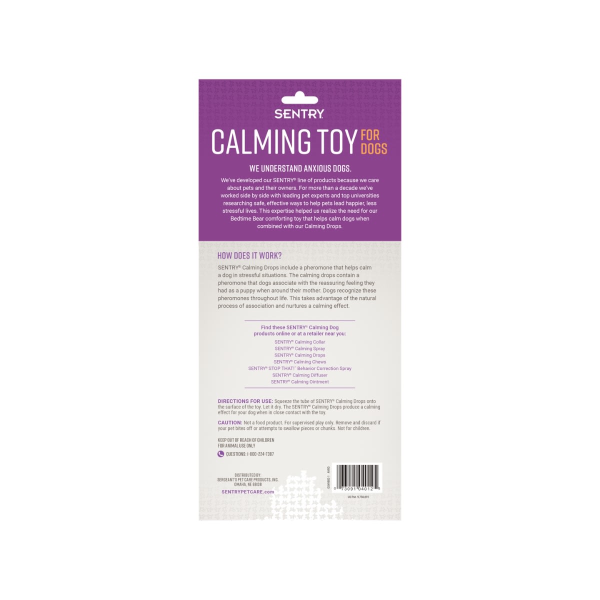 SENTRY BEDTIME BEAR PLUSH DOG TOY2