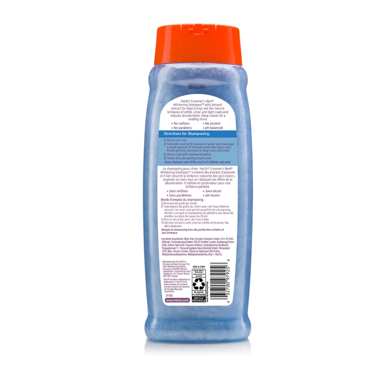 SHAMPOO HARTZ GROOMERS BEST WHITENER 18 OZ2