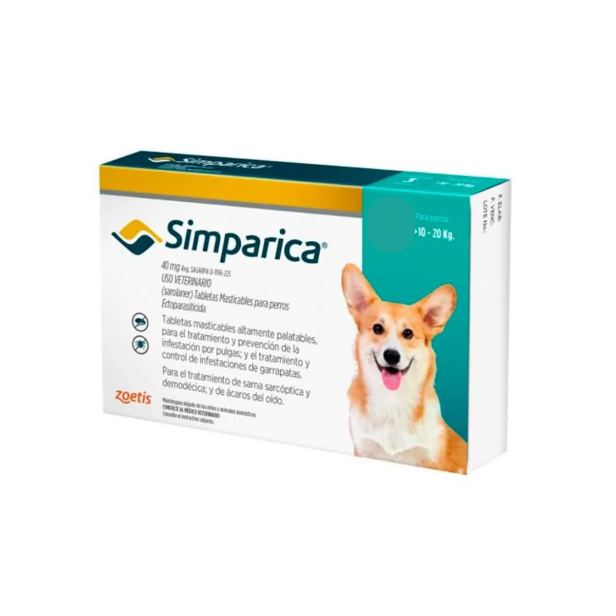 Antipulgas Simparica tableta por unidad3