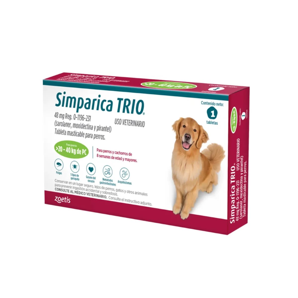 Antipulgas Simparica Trio tableta por unidad4
