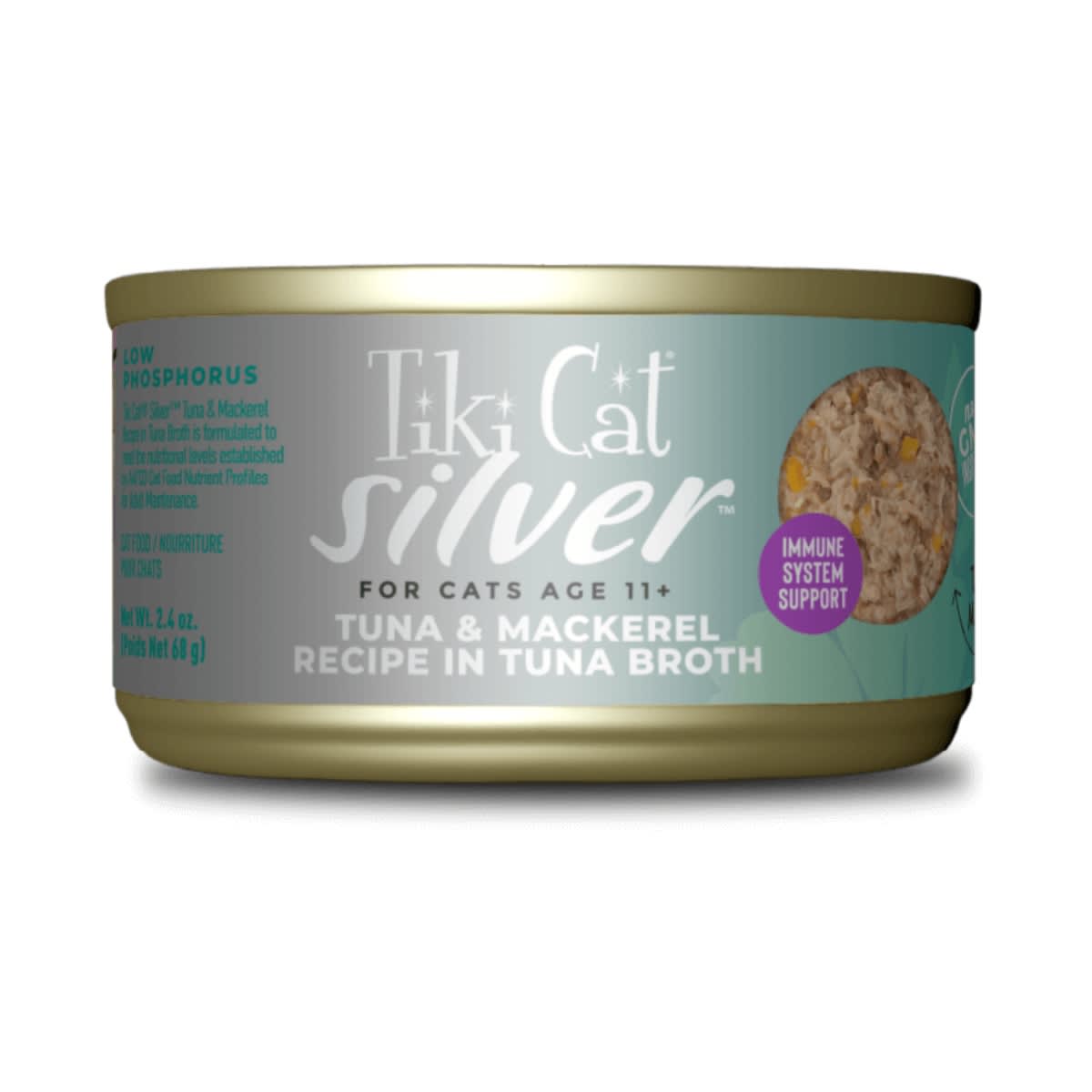 TIKI CAT SILVER WET FOOD TUNA/MACKEREL IN TUNA LATA 68 G1