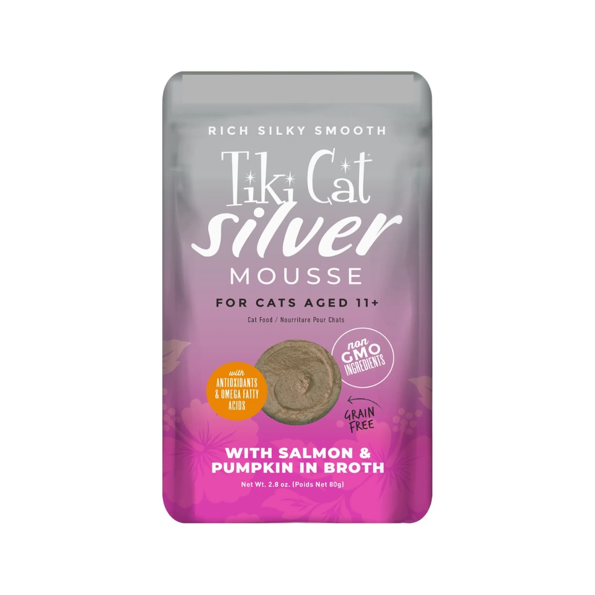TIKI SILVER MOUSSE SENIOR SALMON PUMPKIN SACHET 80 G1
