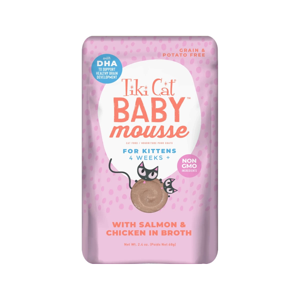 TIKI CAT MOUSSE KITTEN SALMON SACHET 68 G1