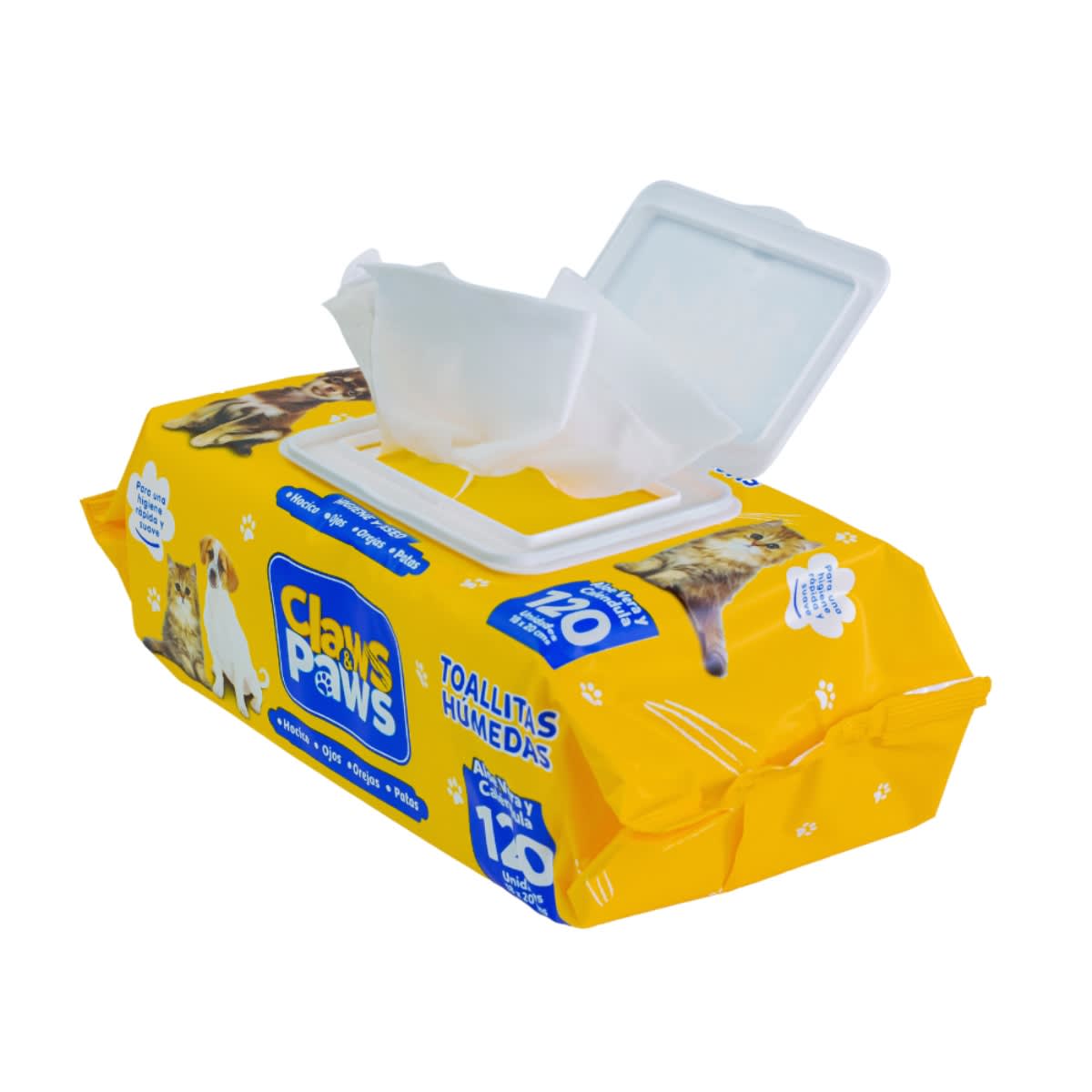 TOALLAS HUMEDAS CLAWS & PAWS (ALOE Y CALENDULA)2