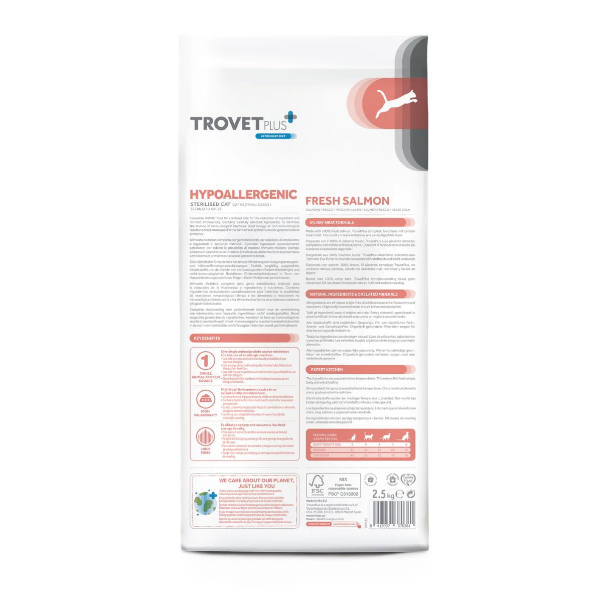 Trovet Plus Cat Sterilised Hypoallergenic Salmon Vet Diet 2.5 kg2