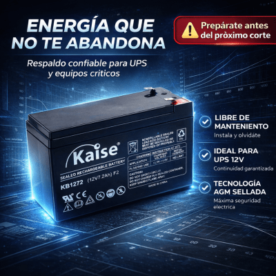 Batería de AGM 7,2Ah 12V Kaise1