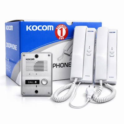 KIT PORTERO KOCOM 2 CITÓFONOS FRENTE METAL KDP-602AD-MS-2D1