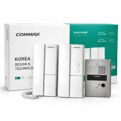 FFDPLADR2G_JUEGO (KIT) DE DOS CITOFONOS CON  PORTERO COMPACTO  METALICO  LLAMADA POR DING DONG, COMUNICACION INTERNA , 220V MARCA COMMAX1