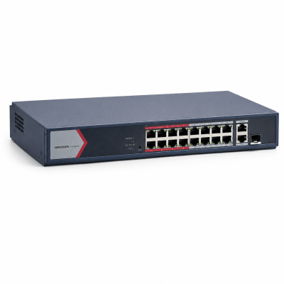 SWITCH POE INTELIGENTE 16 PUERTOS FAST ETHERNET DS-3E1318P-EI HIKVISION1