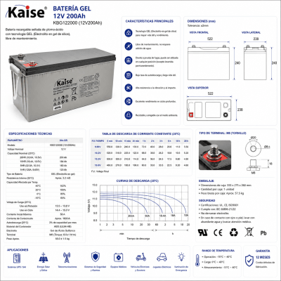 BATERIA KAISE GEL 12V 200AH3