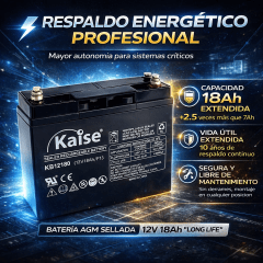 Batería AGM 18Ah 12V Kaise