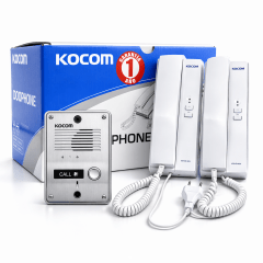 KIT PORTERO KOCOM 2 CITÓFONOS FRENTE METAL KDP-602AD-MS-2D