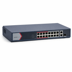 SWITCH POE INTELIGENTE 16 PUERTOS FAST ETHERNET DS-3E1318P-EI HIKVISION