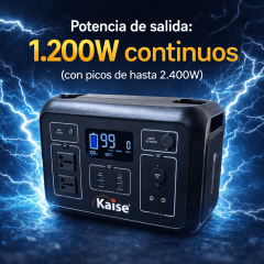 Estación de energía portátil con batería de litio 1200W