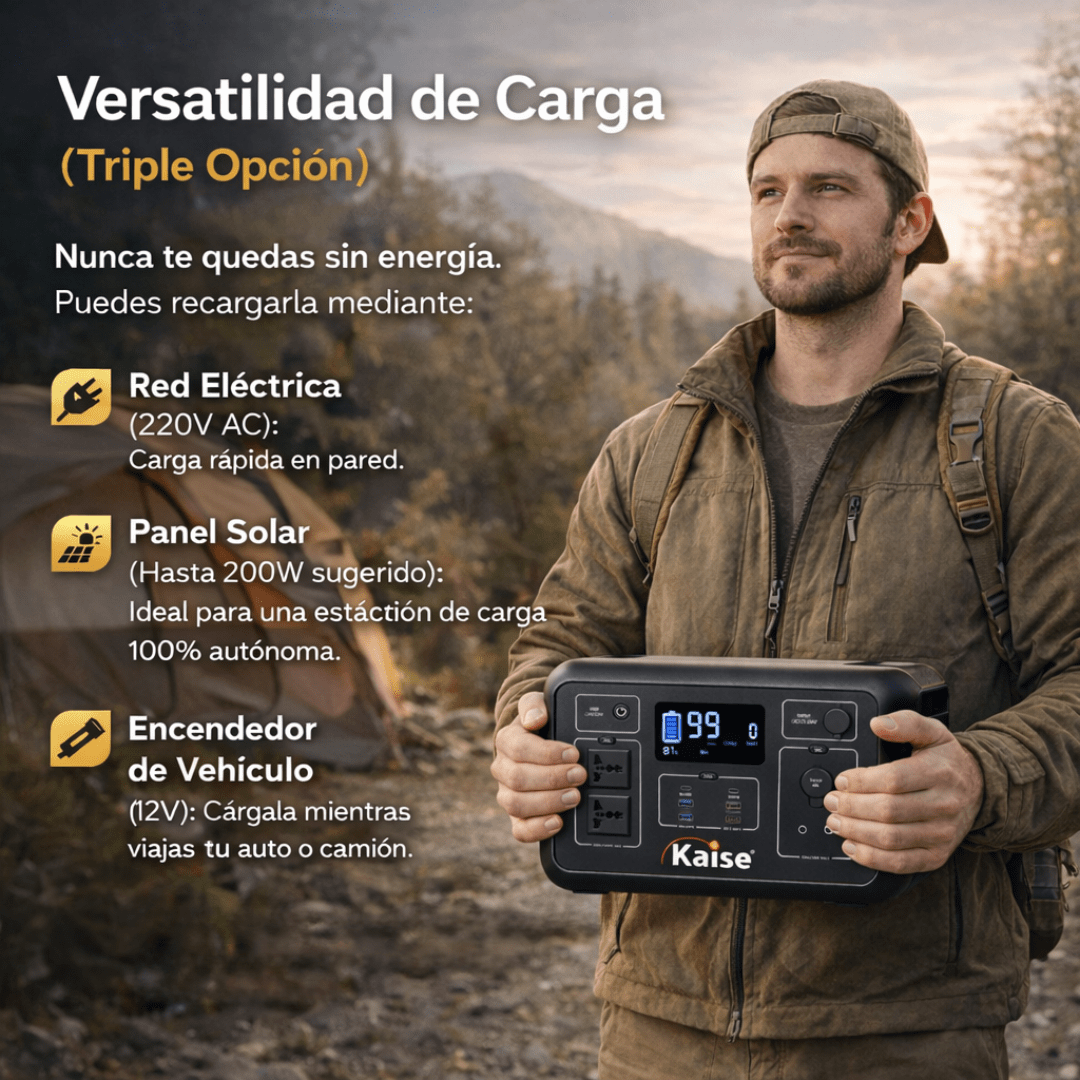 Estación de energía portátil con batería de litio 1200W2