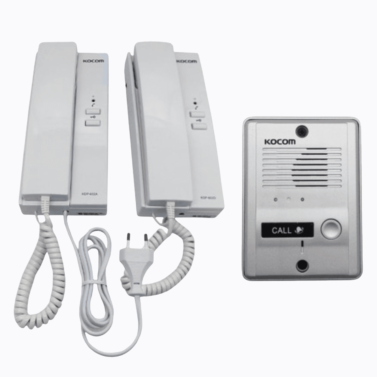 KIT PORTERO KOCOM 2 CITÓFONOS FRENTE METAL KDP-602AD-MS-2D2