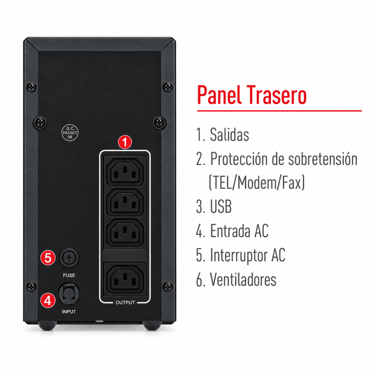 UPS INTERACTIVA KAISE 1200VA /720W - 220 CON PANTALLA LCD1