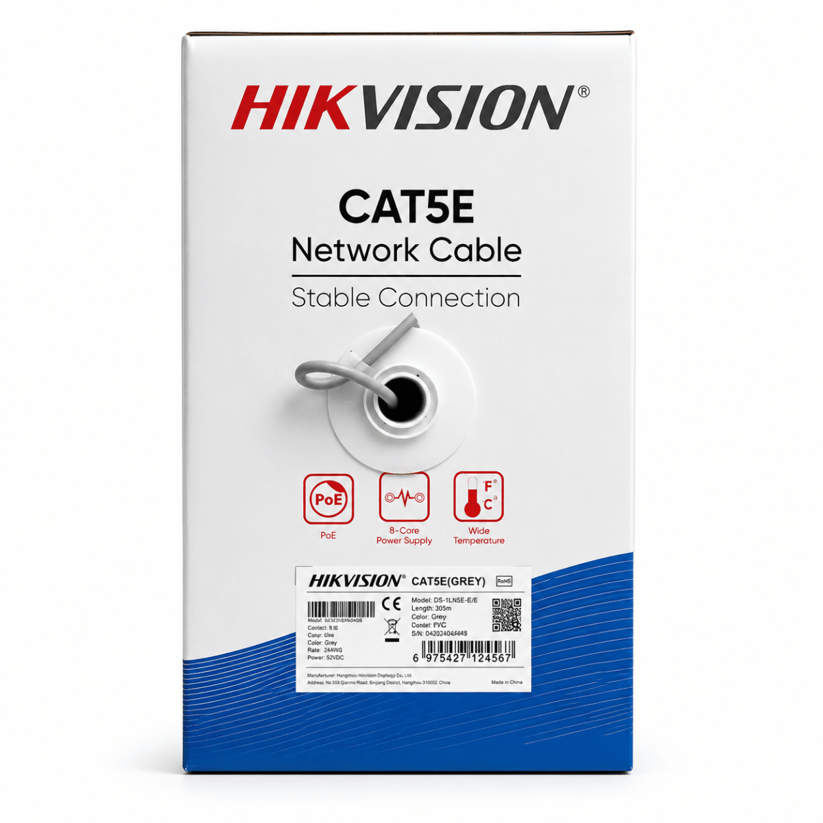 Cable de Hikvision CAT5E UTP INTERIOR BLANCO – Caja 305 metros2