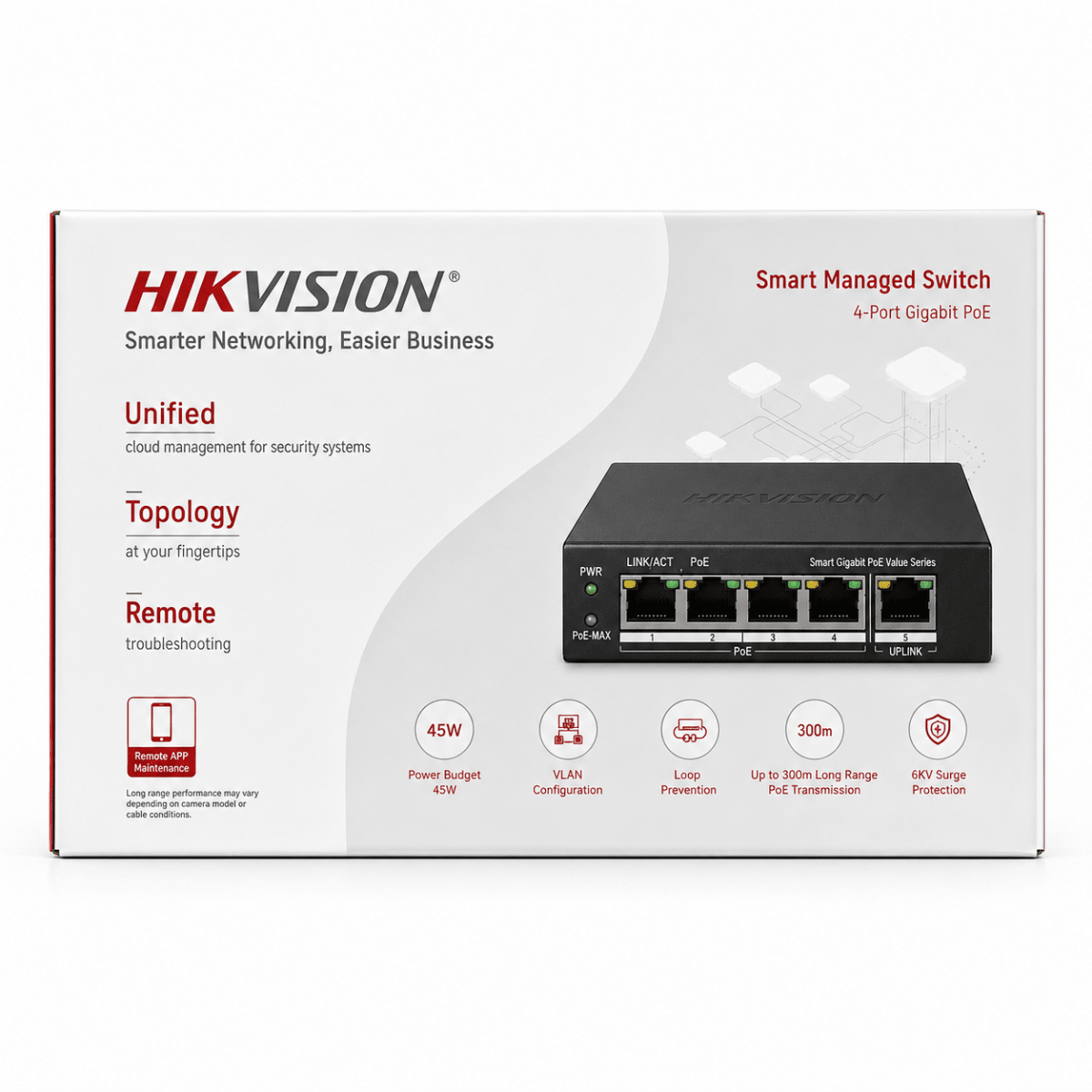 Switch PoE Hikvision DS-3E1505P-E/M – 4 Puertos Gigabit PoE2