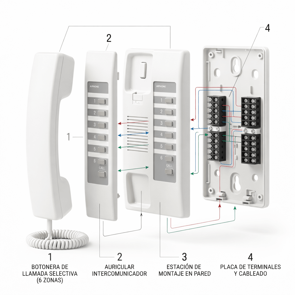 CITOFONO 6 LLAMADAS, (BLANCO) MURAL2