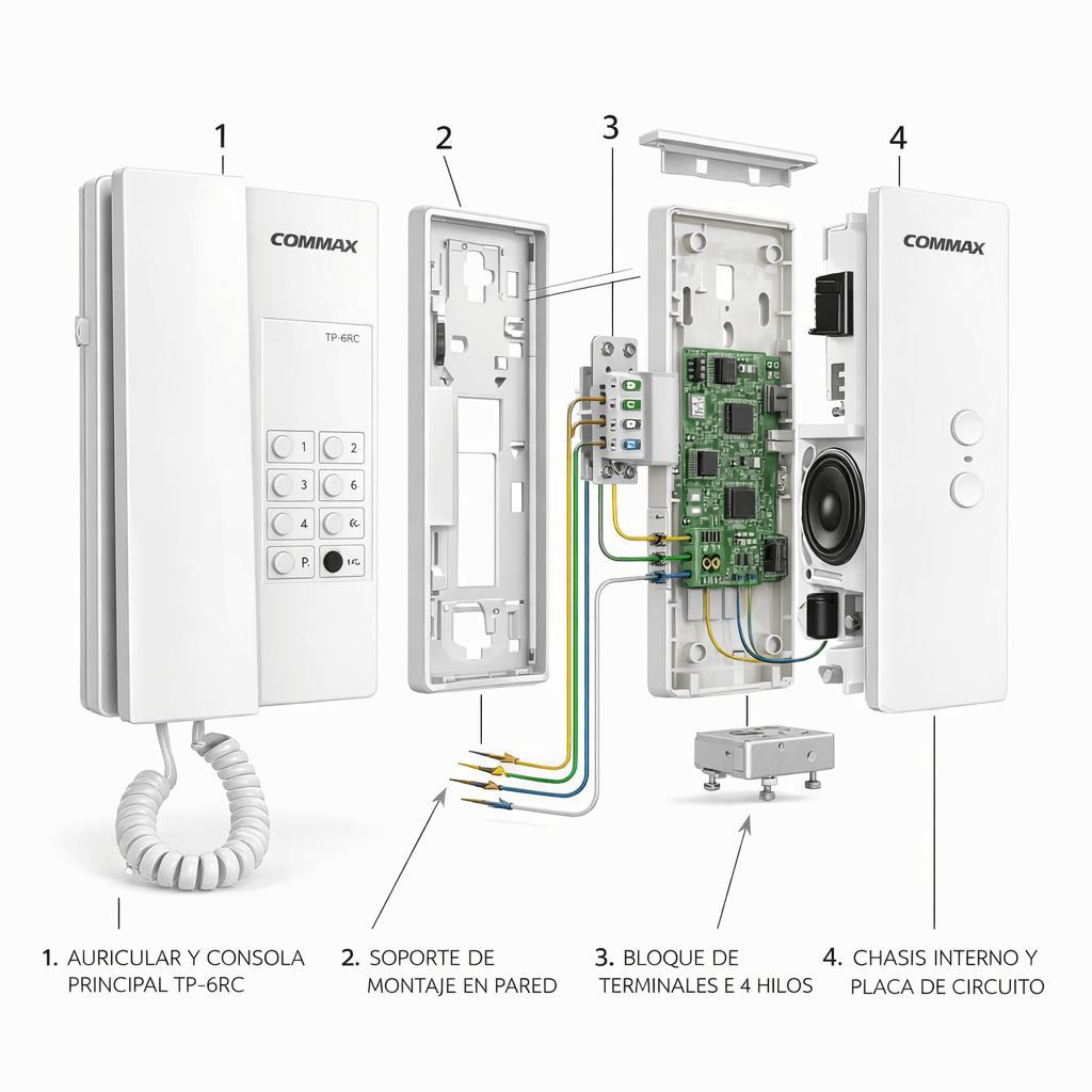 CITOFONO MURAL O SOBREMESA CON 6 BOTONES (12V)3