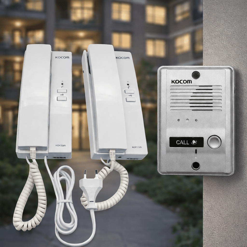 KIT PORTERO KOCOM 2 CITÓFONOS FRENTE METAL KDP-602AD-MS-2D 0