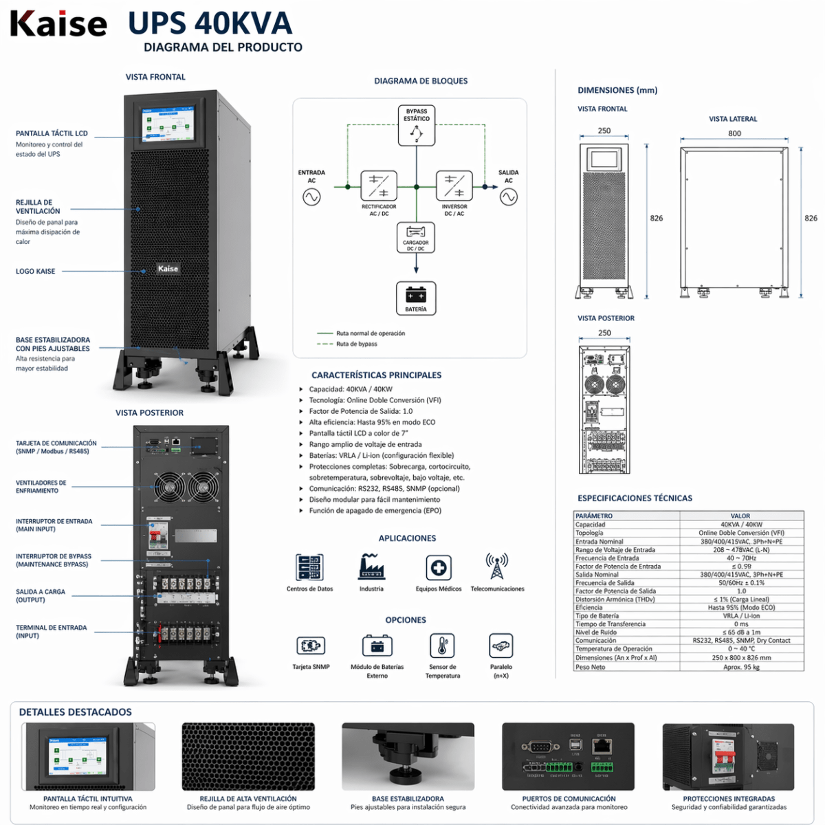 UPS KAISE 40KVA TOWER TRIFASICA C/BATERIAS2